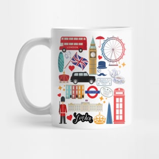 London England Collage Sightseeing Souvenir London Landmarks Mug